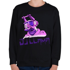 PRINTFASHION Dj LLama - Gyerek pulóver - Fekete