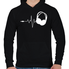 PRINTFASHION DJ love - Férfi kapucnis pulóver - Fekete férfi pulóver, kardigán