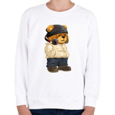 PRINTFASHION DJ maci - lemezlovas - Gyerek pulóver - Fehér gyerek pulóver, kardigán