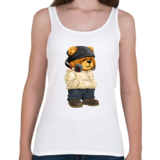 PRINTFASHION DJ maci - lemezlovas - Női atléta - Fehér