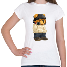 PRINTFASHION DJ maci - lemezlovas - Női póló - Fehér