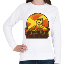 PRINTFASHION DJ macska - Női pulóver - Fehér női pulóver, kardigán