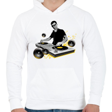 PRINTFASHION Dj mixer - Férfi kapucnis pulóver - Fehér
