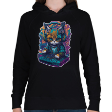 PRINTFASHION Dj - Női kapucnis pulóver - Fekete