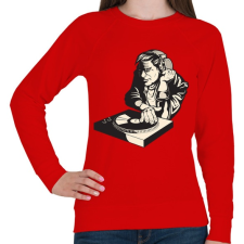 PRINTFASHION DJ - Női pulóver - Piros női pulóver, kardigán