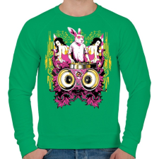 PRINTFASHION DJ Nyúl - Férfi pulóver - Zöld férfi pulóver, kardigán