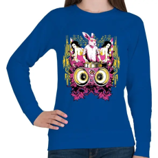 PRINTFASHION DJ Nyúl - Női pulóver - Királykék