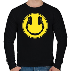 PRINTFASHION DJ Smile - Férfi pulóver - Fekete