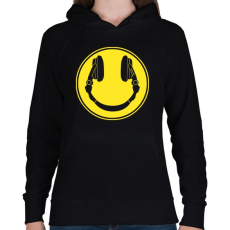 PRINTFASHION DJ Smile - Női kapucnis pulóver - Fekete