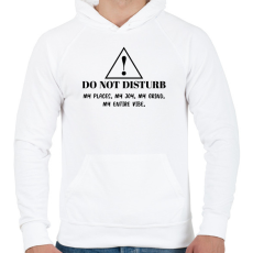 PRINTFASHION Do not disturb! - Férfi kapucnis pulóver - Fehér