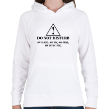 PRINTFASHION Do not disturb! - Női kapucnis pulóver - Fehér női pulóver, kardigán