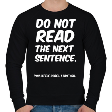 PRINTFASHION Do not read the next sentence - Férfi pulóver - Fekete férfi pulóver, kardigán