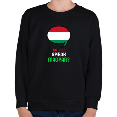 PRINTFASHION DO YOU SPEAK - Gyerek pulóver - Fekete