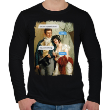 PRINTFASHION Do you speak italian? - Reneszánsz kép - Férfi hosszú ujjú póló - Fekete férfi póló