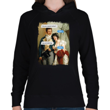 PRINTFASHION Do you speak italian? - Reneszánsz kép - Női kapucnis pulóver - Fekete női pulóver, kardigán