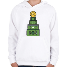 PRINTFASHION Dob karácsonyfa - Gyerek kapucnis pulóver - Fehér gyerek pulóver, kardigán