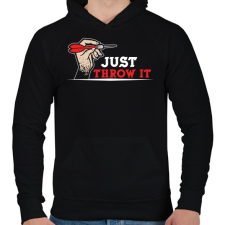 PRINTFASHION Dobd el! - Férfi kapucnis pulóver - Fekete férfi pulóver, kardigán