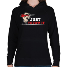 PRINTFASHION Dobd el! - Női kapucnis pulóver - Fekete