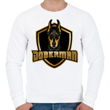PRINTFASHION Doberman - Férfi pulóver - Fehér férfi pulóver, kardigán