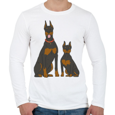 PRINTFASHION Doberman kutyák - Férfi hosszú ujjú póló - Fehér férfi póló