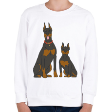 PRINTFASHION Doberman kutyák - Gyerek pulóver - Fehér