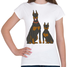 PRINTFASHION Doberman kutyák - Női póló - Fehér női póló