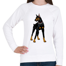 PRINTFASHION Doberman - Női pulóver - Fehér női pulóver, kardigán