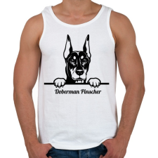 PRINTFASHION Doberman Pinscher - Férfi atléta - Fehér atléta, trikó