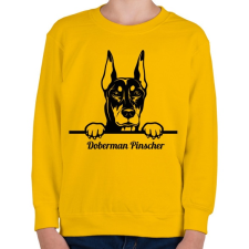 PRINTFASHION Doberman Pinscher - Gyerek pulóver - Sárga gyerek pulóver, kardigán