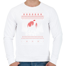 PRINTFASHION Dobermann karácsony mintás - Férfi pulóver - Fehér férfi pulóver, kardigán