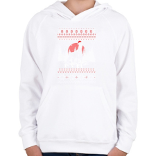 PRINTFASHION Dobermann karácsony mintás - Gyerek kapucnis pulóver - Fehér gyerek pulóver, kardigán