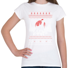 PRINTFASHION Dobermann karácsony mintás - Női póló - Fehér