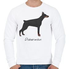 PRINTFASHION Dobermann kutyás póló - Férfi pulóver - Fehér férfi pulóver, kardigán