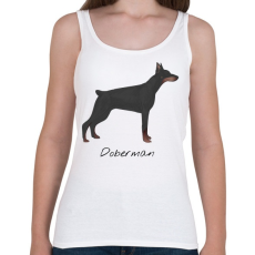 PRINTFASHION Dobermann kutyás póló - Női atléta - Fehér