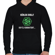 PRINTFASHION Dobj egy új karaktert! - Férfi kapucnis pulóver - Fekete