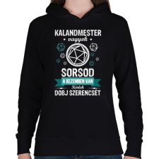 PRINTFASHION Dobj szerencsét! - Női kapucnis pulóver - Fekete női pulóver, kardigán