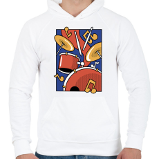 PRINTFASHION Dobolás - Férfi kapucnis pulóver - Fehér