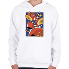 PRINTFASHION Dobolás - Gyerek kapucnis pulóver - Fehér gyerek pulóver, kardigán