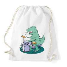 PRINTFASHION Dobos dínó - Sportzsák, Tornazsák - Fehér tornazsák