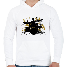 PRINTFASHION Dobos - Férfi kapucnis pulóver - Fehér