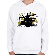 PRINTFASHION Dobos - Gyerek kapucnis pulóver - Fehér gyerek pulóver, kardigán