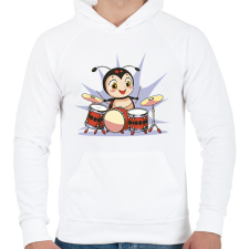 PRINTFASHION Dobos katica - Férfi kapucnis pulóver - Fehér férfi pulóver, kardigán