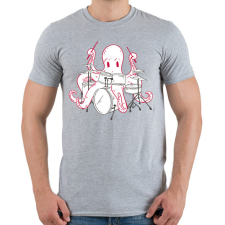 PRINTFASHION Dobos polip - Férfi póló - Sport szürke férfi póló