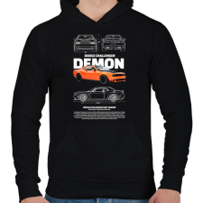 PRINTFASHION DODGE CHALLENGER DEMON - Férfi kapucnis pulóver - Fekete férfi pulóver, kardigán