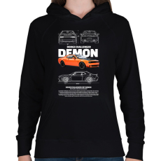 PRINTFASHION DODGE CHALLENGER DEMON - Női kapucnis pulóver - Fekete