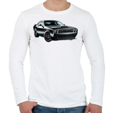 PRINTFASHION Dodge - Férfi hosszú ujjú póló - Fehér férfi póló