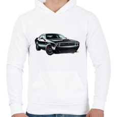 PRINTFASHION Dodge  - Férfi kapucnis pulóver - Fehér