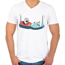 PRINTFASHION Dodzsemező tojások - Férfi V-nyakú póló - Fehér