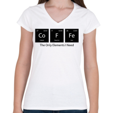 PRINTFASHION DoFFe - The Only Elements I Need - Női V-nyakú póló - Fehér