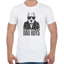 PRINTFASHION Dog face I love Bad Boys- szeretem a rosszfiúkat - Férfi póló - Fehér férfi póló